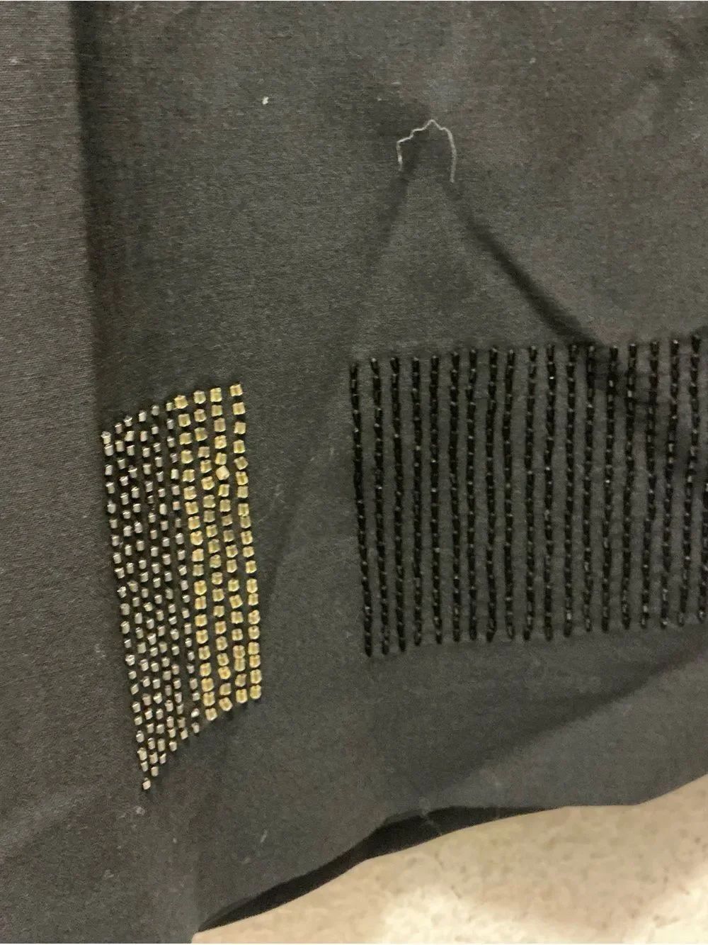DKNY Black Midi Skirt with Gold Stud Embellishments - Picture 3 of 9